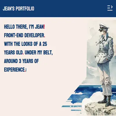 A snippet of the top part of the portfolio landing page